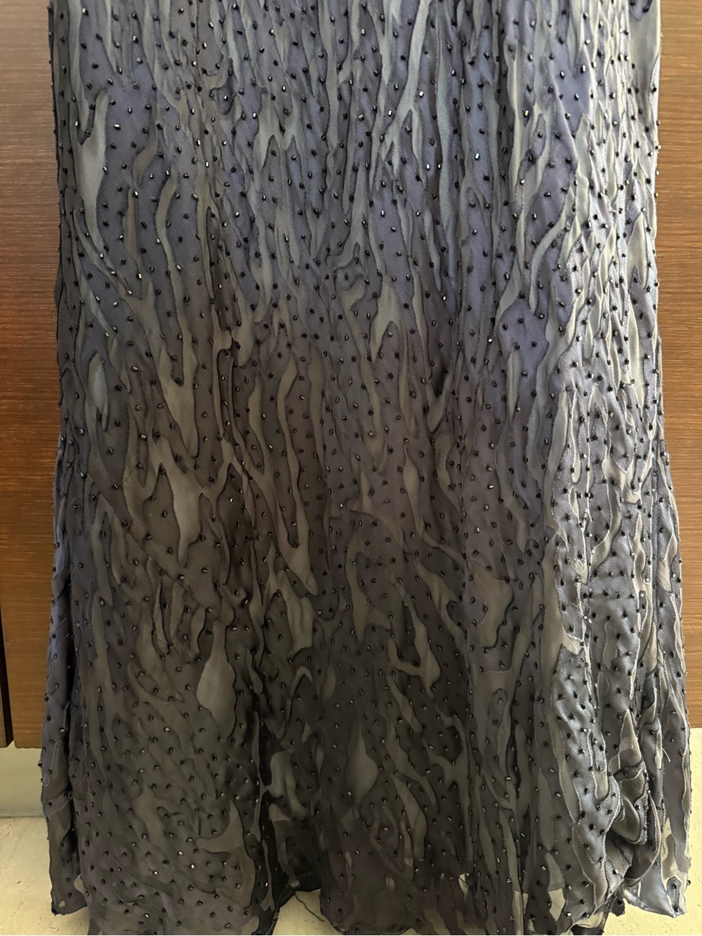 Niteline Ombre Maxi beaded Dress in Light Gray to navy - Picture 4 of 13